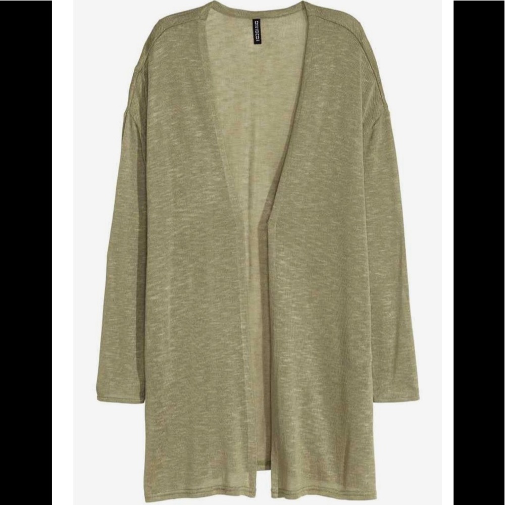 NWT H&M Olive Khaki Army Green Long Cardigan